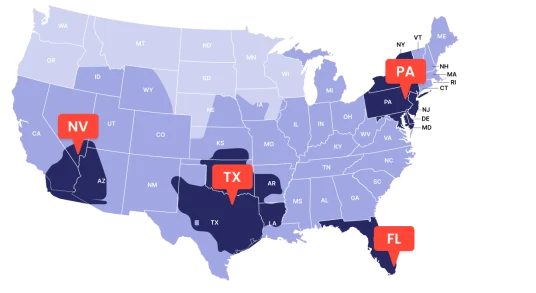 Filter King fulfillment locations across the United States